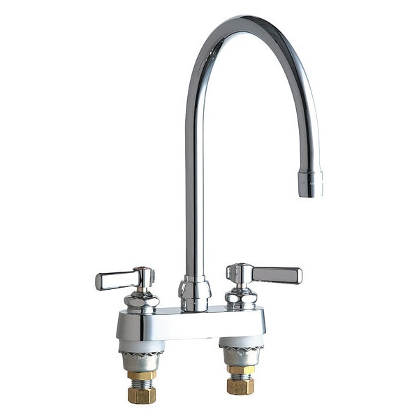 Manual Bathroom Faucet, 4" Mount, Chrome plated