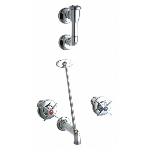 Dual-Handle Concealed Hot And Cold Water Sink, 8" Mount, Chrome plated