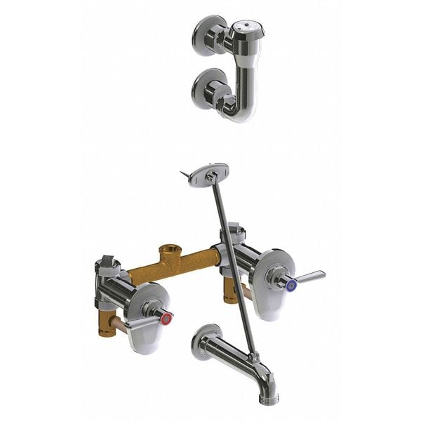 Manual Concealed Hot And Cold Water Sink, 8" Mount, Chrome plated