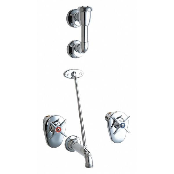 Dual-Handle Concealed Hot And Cold Water Sink, 8" Mount, Chrome plated