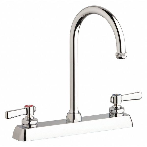 Dual-Handle Hot And Cold Water Washboard Sink Faucet, 8" Mount, Chrome plated