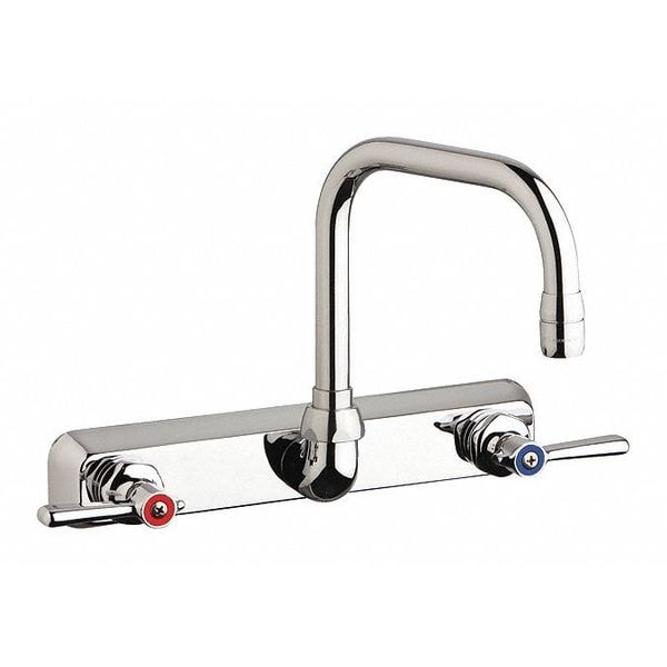 Manual Workboard Faucet, 8In Wall, 8" Mount, Chrome plated