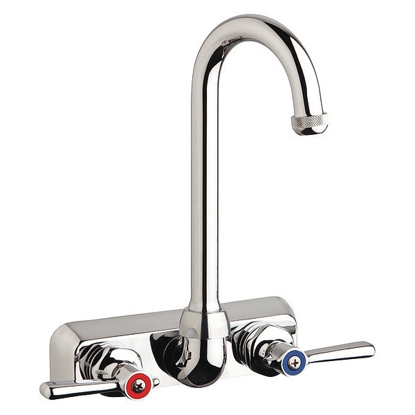 Dual-Handle Hot And Cold Water Washboard Sink Faucet, 4" Mount, Chrome plated