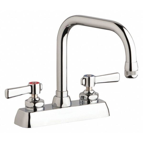 Dual-Handle Hot And Cold Water Washboard Sink Faucet, 4'' Mount, Chrome plated