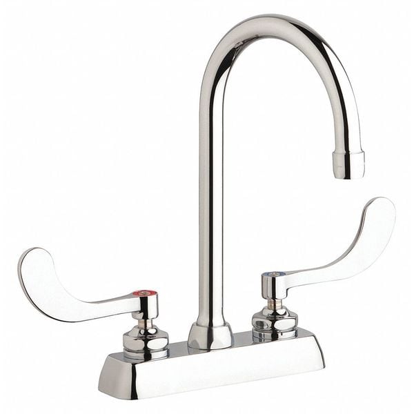 Manual Workboard Faucet, 4In, 4" Mount, Chrome plated