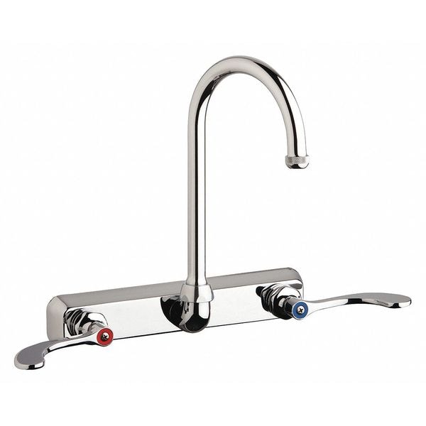 Dual-Handle Hot And Cold Water Washboard Sink Faucet, 8" Mount, Chrome plated