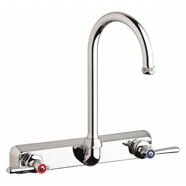 Dual-Handle Hot And Cold Water Washboard Sink Faucet, 8" Mount, Chrome plated