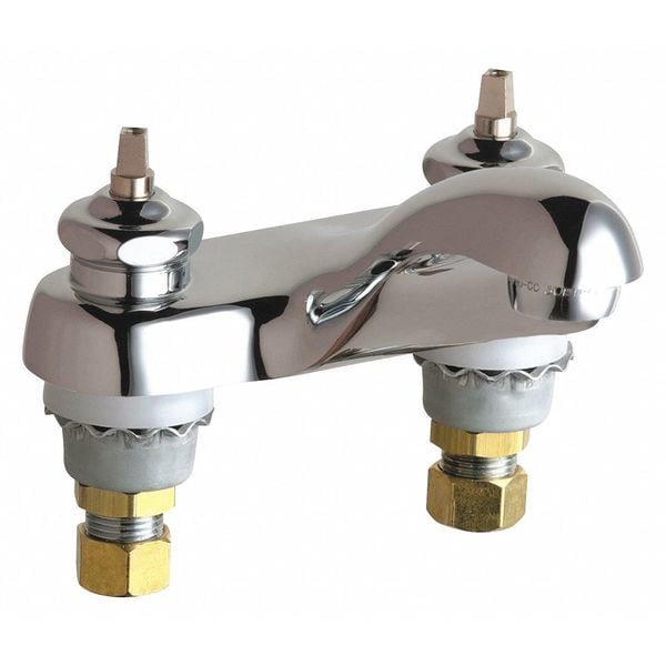 Manual Bathroom Faucet, 4" Mount, Chrome plated