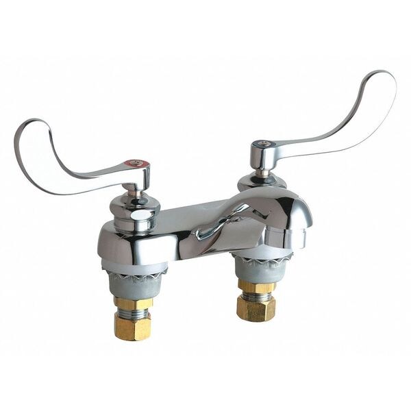 Manual Hot And Cold Water Sink Faucet, 4" Mount, Chrome plated