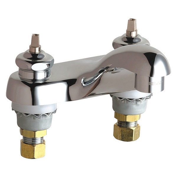 Manual Bathroom Faucet, 4" Mount, Chrome plated