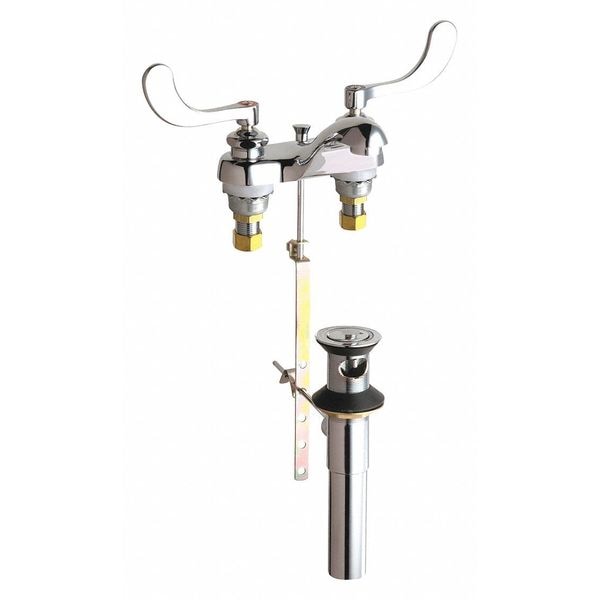 Manual Bathroom Faucet, 4" Mount, Chrome plated