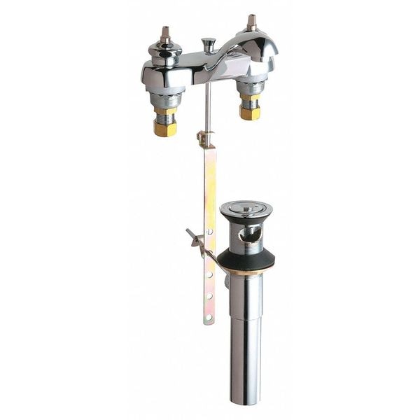 Manual Bathroom Faucet, 4" Mount, Chrome plated