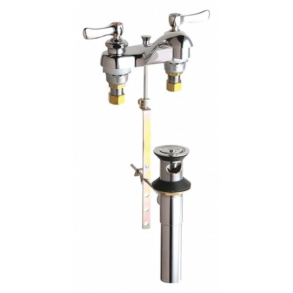 Manual Hot And Cold Water Sink Faucet, 4" Mount, Chrome plated