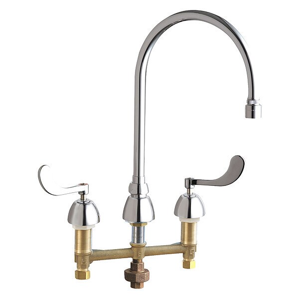 Manual Bathroom Faucet, 8" Mount, Chrome plated