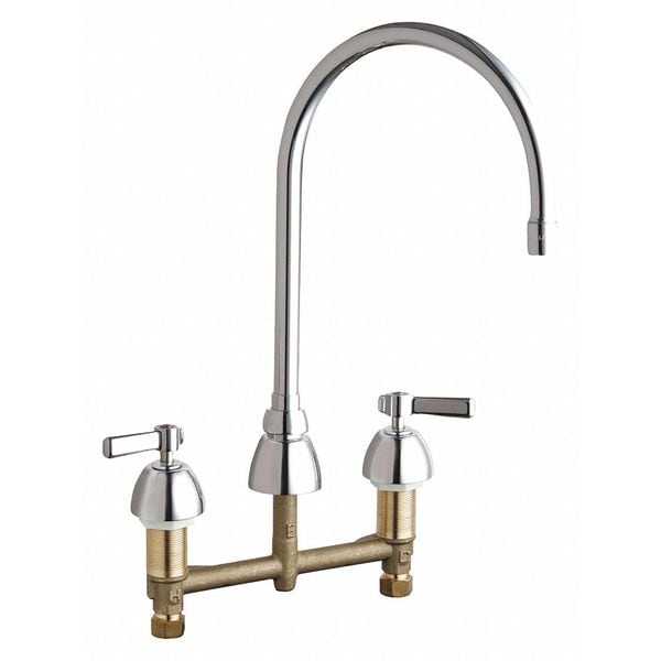 Manual Concealed Hot And Cold Water Sink Faucet, 8" Mount, Chrome plated