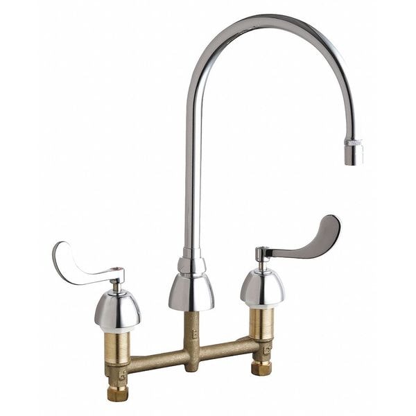Gooseneck Kitchen/Bathroom Faucet, Manual, 8" Mount, 3 Hole Commercial