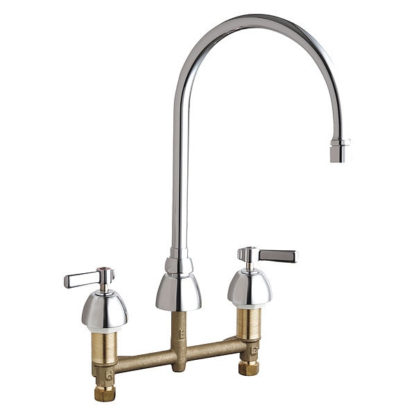 Manual Bathroom Faucet, 8" Mount, Chrome plated