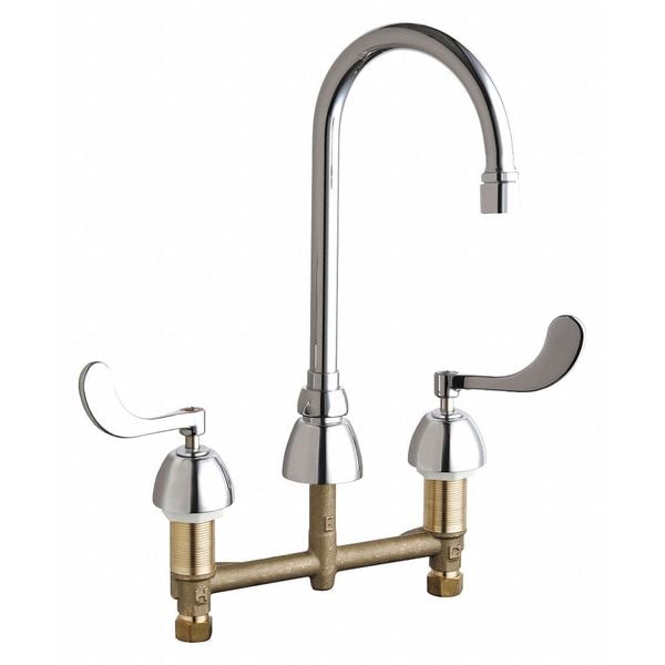 Concealed Kitchen Sink Faucet, Manual, 8" Mount, Commercial