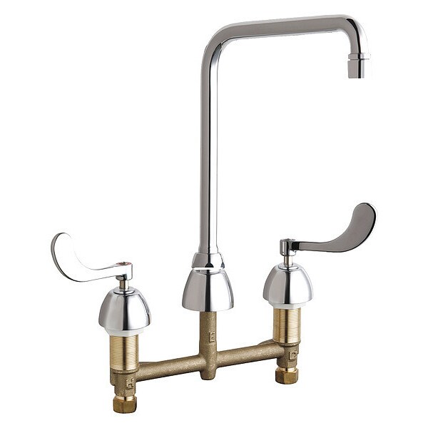 Concealed Kitchen Sink Faucet, Manual, 8" Mount, Commercial
