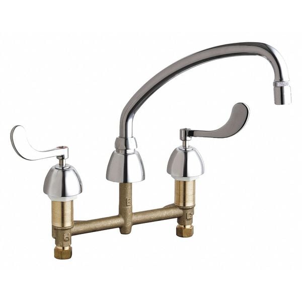 Manual Concealed Hot And Cold Water Sink Faucet, 8" Mount, Chrome plated