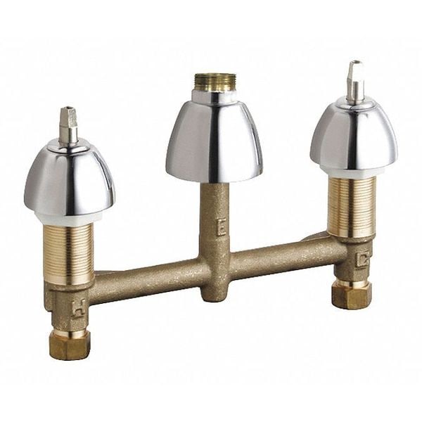 Concealed Kitchen Sink Faucet, Manual, 8" Mount, Commercial