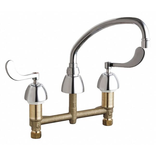 Concealed Kitchen Sink Faucet, Manual, 8" Mount, Commercial