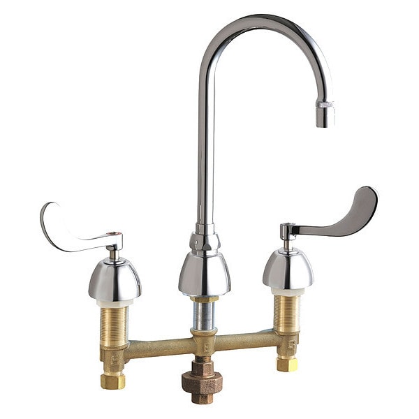 Kitchen Sink Faucet, Manual, 8" Mount, Commercial