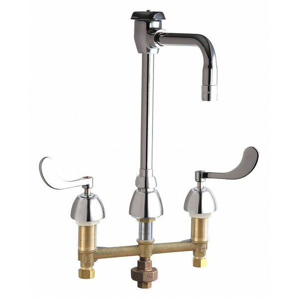 Manual Service Sink Faucet, 8" Mount, Chrome plated