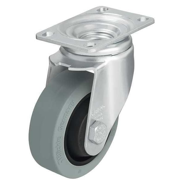 Swivel Plate Caster, Rubber, 3-1/2 in, 350 lb