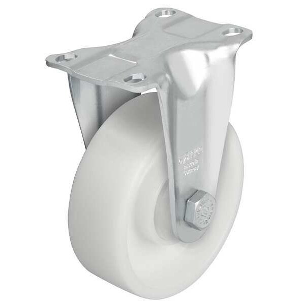 Rgd Plate Caster, Nyln, 5 in., 400 lb, Znc, C