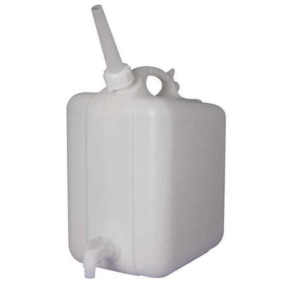 Jerrican with Spigot, 5 L Capacity - mL, 1.25 gal Capacity - oz, Screw On/Spigot Closure, HDPE