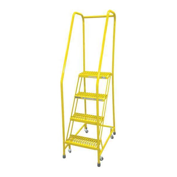 70 in H Steel Rolling Ladder, 4 Steps, 450 lb Load Capacity