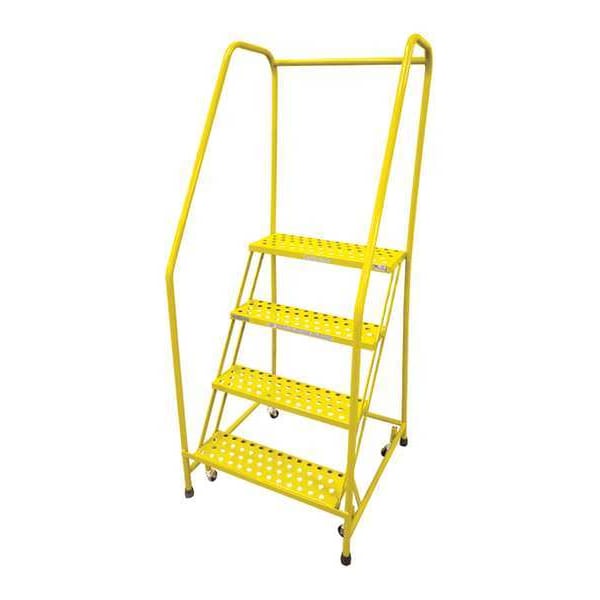 70 in H Steel Rolling Ladder, 4 Steps, 450 lb Load Capacity