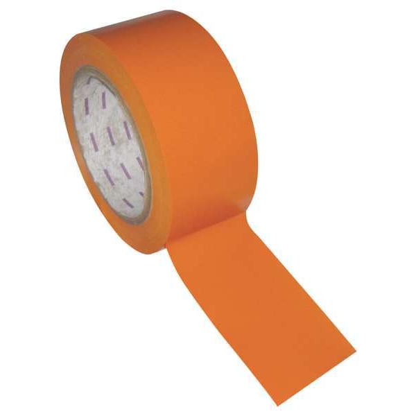 Floor Marking Tape, vinyl, Solid, Orange, 6 in W., 0.236 in Thickness
