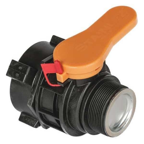 Valve, Polypropylene, Black, 3-1/8 In W