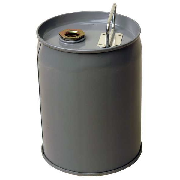 Pail, Tight Head, Round, 1 gal, Steel, Gray