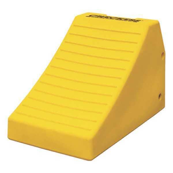 Wheel Chock, 16 In H, Urethane, Yellow