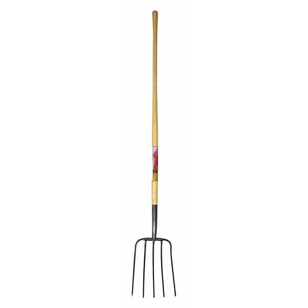 Manure Fork, 5 Tine, 54" Ash Wood Handle