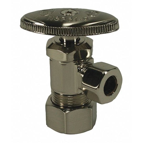 Angle Stop, BN, 5/8"Comp.x3/8"Comp.