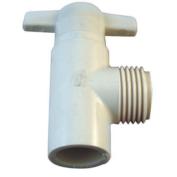CPVC Angle Valve, Schedule 40 DWV, 1/2" Pipe Size, MNPT x Socket