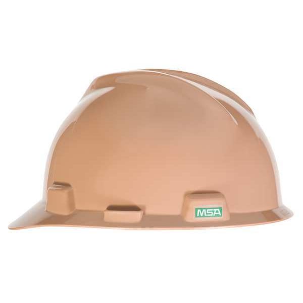 V-Gard Front Brim Hard Hat, Slotted, Cap Style, Type 1, Class E, Staz-On Pinlock Suspension, Tan