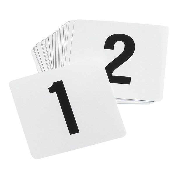 Number CardSet, 1-100, Plastic, White, PK100
