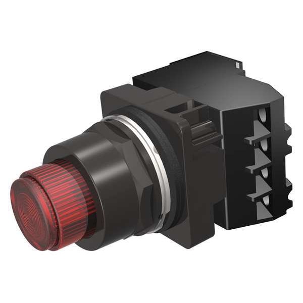 Illuminated Push Button, 30 mm, 1NO/1NC, Red