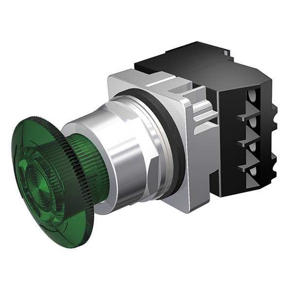 Push Button Operator, 30 mm, 1NO/1NC, Green