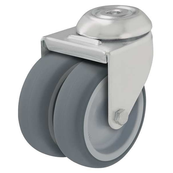 Dul Whl Cstr, Swl, Thm Rbr, 2 in, 176 lb, Gry