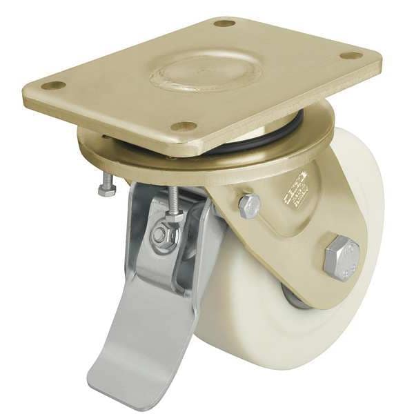 Swivel Plate Caster, Nylon, 5-7/8 in, 5500 lb
