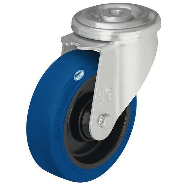 Kingpin Swivel Caster, Rubber, 3-1/8 in, 300 lb, Blu