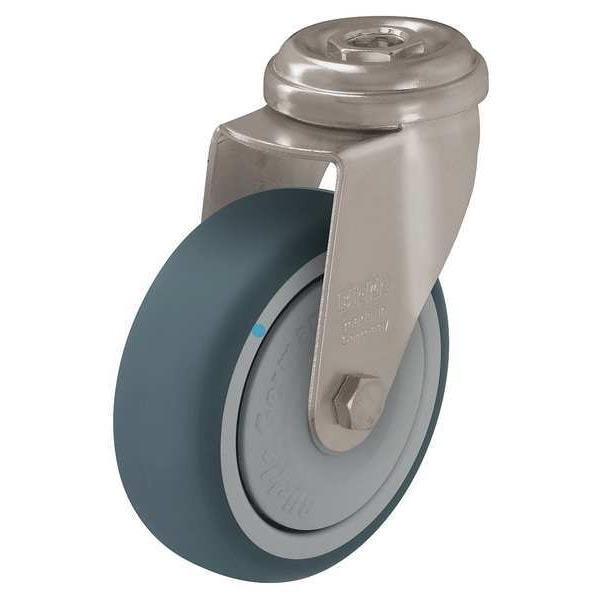 Kingpin Swivel Caster, Thrm Rubber, 2 in, 110 lb, Gry