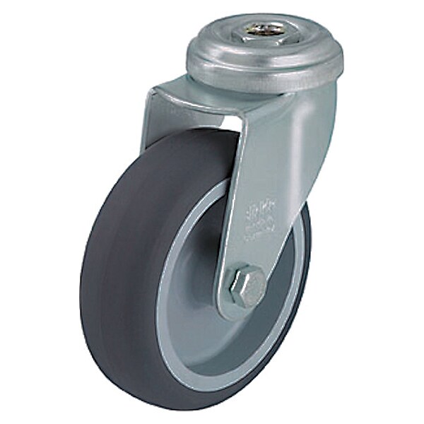 Kingpin Swivel Caster, Therm Rubber, 2 in, 110 lb, SS