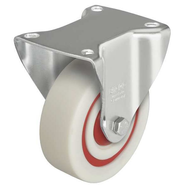 Rgd Plt Caster, Nylon, 5 in., 330 lb., White